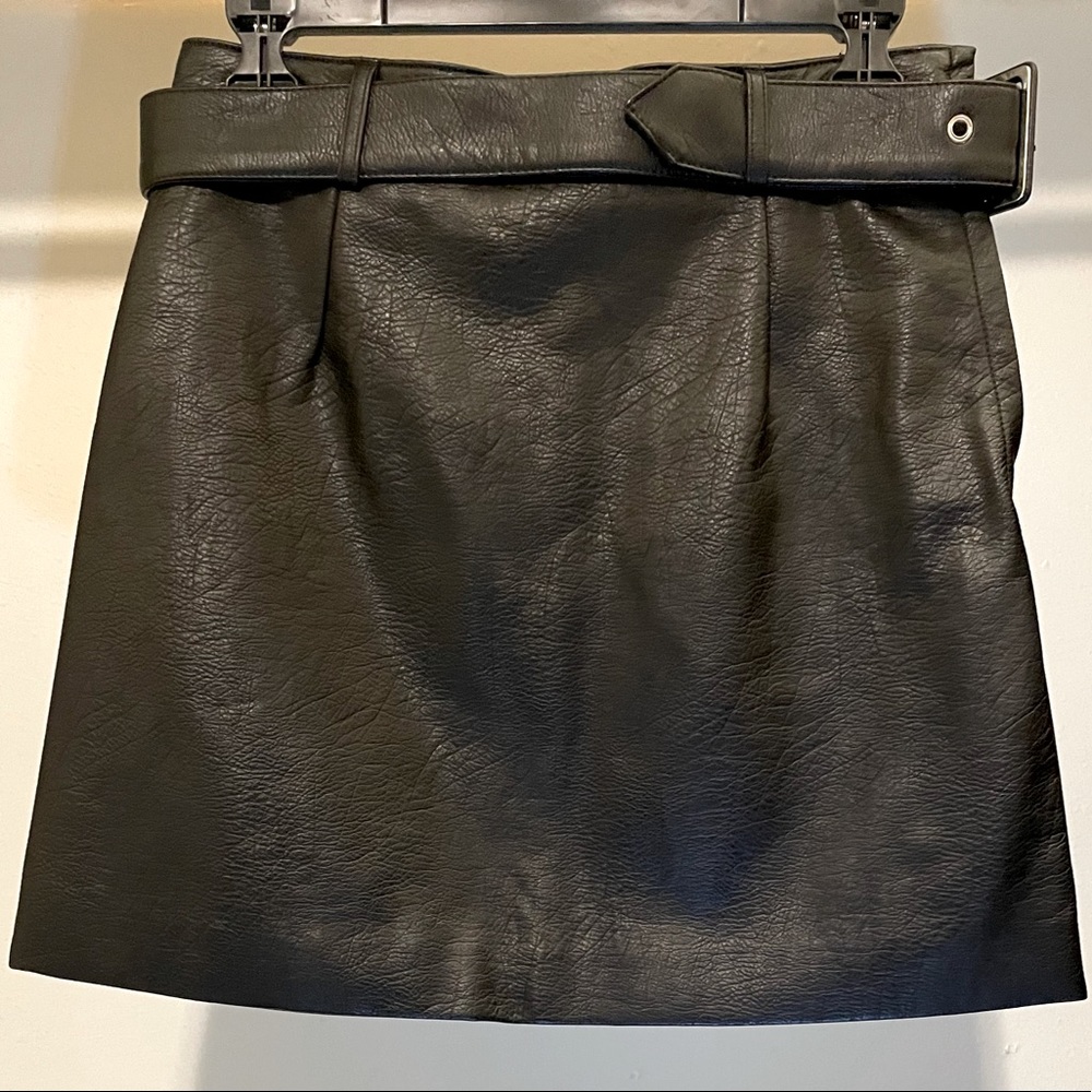 Black Faux Leather Skirt